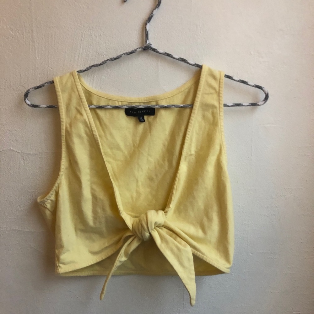 Pacsun Yellow Tie Crop Top